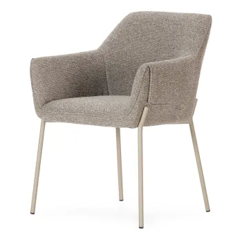 Set de scaune de living maro deschis cu cotiere tapitat Suma - MOME imagine