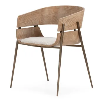 Set de scaune de sufragerie A(R)n culoare naturalAcu cotiere 2 buc. tapiE>at Naia aEURMOME imagine