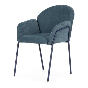 Set de scaune de sufragerie albastru 2 buc. tapitat Aslin - MOME imagine