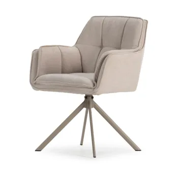 Set de scaune de sufragerie bej 2 buc. tapiE>at Keiko aEURMarckeric imagine