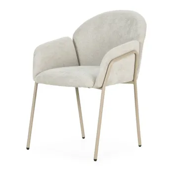 Set de scaune de sufragerie bej 2 buc. tapitat Aslin - MOME imagine