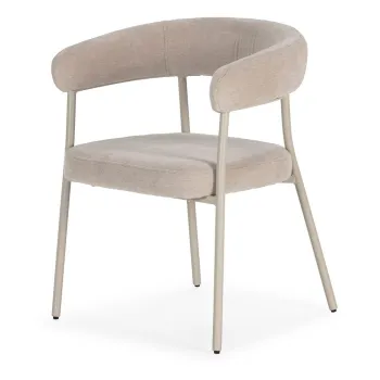 Set de scaune de sufragerie bej cu cotiere 2 buc. tapitat Yuri - MOME imagine