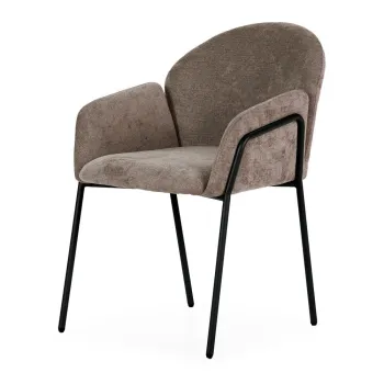 Set de scaune de sufragerie piersica 2 buc. tapitat Aslin - MOME imagine