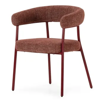 Set de scaune de sufragerie teracota cu cotiere 2 buc. tapitat Yuri - MOME imagine