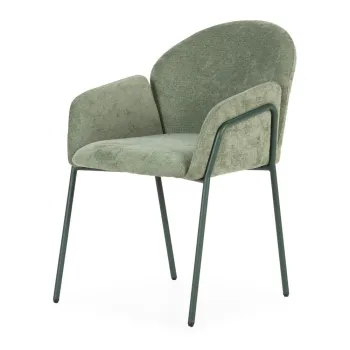 Set de scaune de sufragerie verde 2 buc. tapitat Aslin - MOME imagine