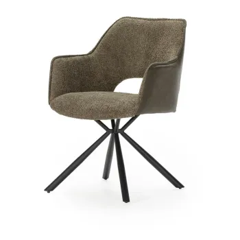 Set de scaune de sufragerie verde cu cotiere 2 buc. tapitat Mariel - Marckeric imagine