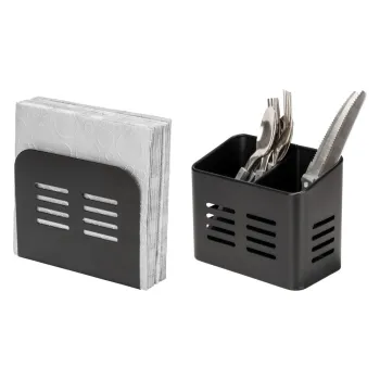 Set de suporturi pentru tacamuri si servetele 2 buc. din metal Black Outdoor Kitchen Baco - Wenko imagine