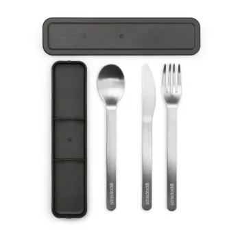 Set de tacamuri de calatorie argintiu din otel inoxidabil 3 buc. Make & Take - Brabantia imagine