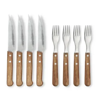 Set de tacamuri pentru friptura argintiu/in culoare naturala din otel inoxidabil 8 buc. - Holm imagine