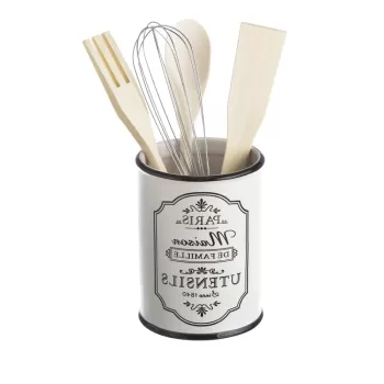 Set de ustensile de bucatarie din bambus 4 buc cu suport - Casa Seleccion imagine