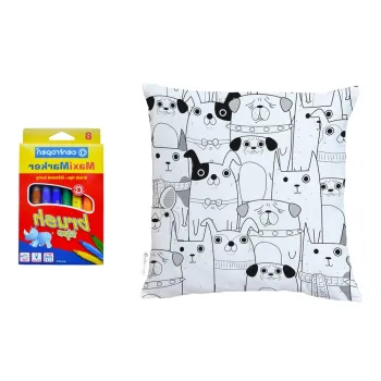 Set fata de perna si markere pentru textile Butter Kings All Get Together, 45 x 45 cm imagine