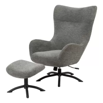 Set fotoliu si taburet Actona Talgarth, gri antracit imagine