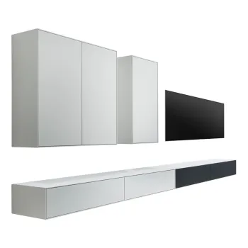Set masa TV si 2 comode albe-negre Edge by Hammel - Hammel Furniture imagine