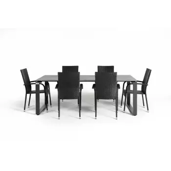 Set mobilier de gradina cu 6 scaune Le Bonom Strong, gri imagine