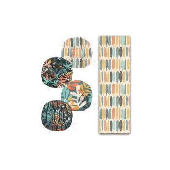 Set napron de masa si perne de scaun 5 buc. Long Leaves - Mila Home imagine