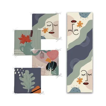 Set napron de masa si perne de scaun 5 buc. - Mila Home imagine