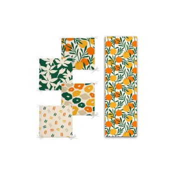 Set napron de masa si perne de scaun 5 buc. Orange - Mila Home imagine