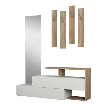 Set pantofar cu oglinda si cuier de perete Ramda Oak imagine
