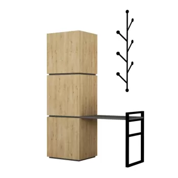 Set pantofar in decor de stejar si cuier de perete Mello Oak imagine