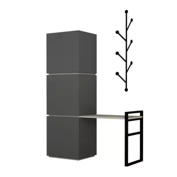 Set pantofar si cuier de perete Mello Anthracite, gri antracit imagine