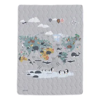 Set patura si fata de masa din bumbac satinat matlasat 140x200 cm - Butter Kings imagine