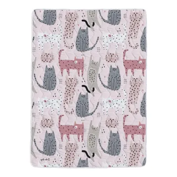 Set patura si fata de masa din bumbac satinat matlasat 140x200 cm - Butter Kings imagine