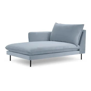 Sezlong albastru deschis cu tapiterie din catifea (cu coltar pe partea dreapta) Vienna - Cosmopolitan Design imagine