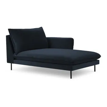 Sezlong albastru inchis cu tapiterie din catifea (cu coltar pe partea stanga ) Vienna - Cosmopolitan Design imagine