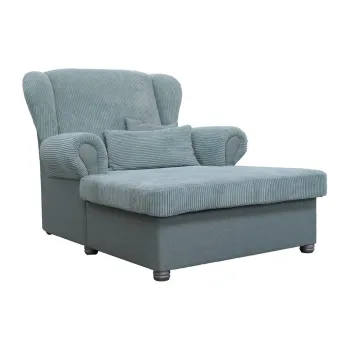 Sezlong albastru prafuit cu tapiterie din catifea reiata Lord - Ropez imagine