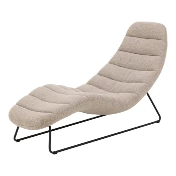 Sezlong bej cu tapiterie din tesatura boucle Chaplin - Actona imagine