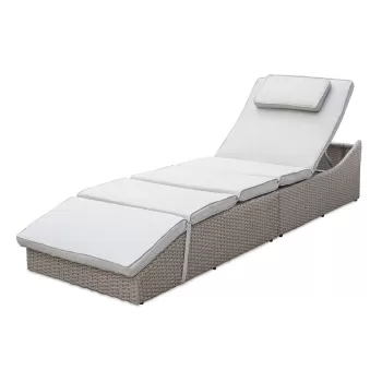 Sezlong de gradina alb/bej Akland - Bonami Selection imagine