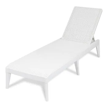Sezlong de gradina alb din ratan artificial Numana - Toomax imagine