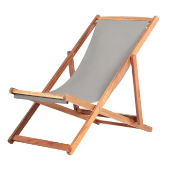 Sezlong de gradina gri/in culoare naturala din lemn masiv Dionysus - Bonami Essentials imagine