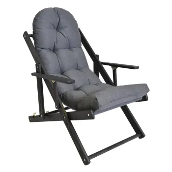 Sezlong de gradina gri inchis din lemn pliabil Borneo - Rojaplast imagine