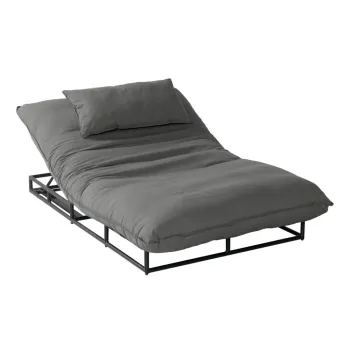 Sezlong de gradina gri inchis din metal/capitonat Emma - Hartman imagine