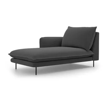 Sezlong divan cu cotiera pe partea dreapta Cosmopolitan Design Vienna, gri inchis imagine