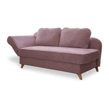 Sezlong roz prafuit cu tapiterie din catifea reiata (cu colt pe partea dreapta) Chic Charlotte - Miuform imagine