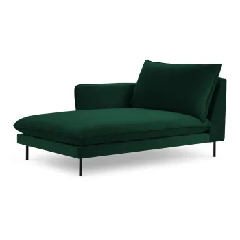 Sezlong verde inchis cu tapiterie din catifea (cu coltar pe partea dreapta) Vienna - Cosmopolitan Design imagine