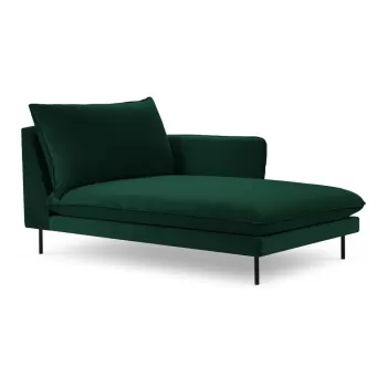 Sezlong verde inchis cu tapiterie din catifea (cu coltar pe partea stanga ) Vienna - Cosmopolitan Design imagine