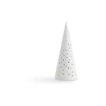 Sfesnic de Craciun din bone china Kahler Design Nobili, inaltime 25,5 cm, alb imagine