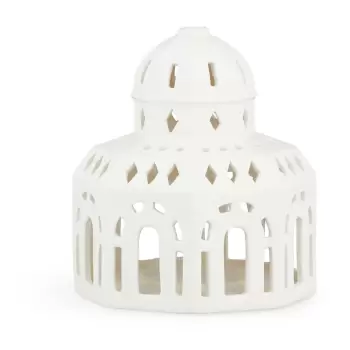 Sfesnic de Craciun din ceramica Kahler Design Lighthouse, o 12 cm, alb imagine