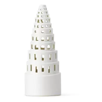 Sfesnic de Craciun din ceramica Kahler Design Lighthouse, o 9 cm, alb imagine