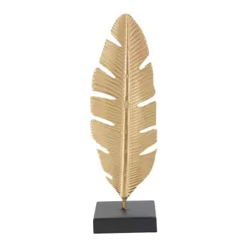 Sfesnic decorativ Mauro Ferretti Feather, inaltime 34 cm, auriu imagine