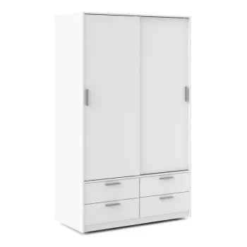 Sifonier alb cu usa glisanta 121x200 cm Line - Tvilum imagine