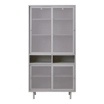 Sifonier alb din metal cu usa glisanta 90x180 cm Veep - Unique Furniture imagine