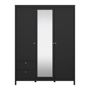 Sifonier negru cu oglinda 150x199x58 cm Madrid - Tvilum imagine