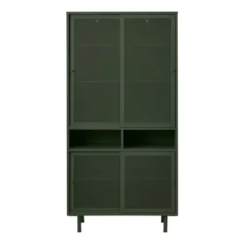 Sifonier verde inchis din metal cu usa glisanta 90x180 cm Veep - Unique Furniture imagine