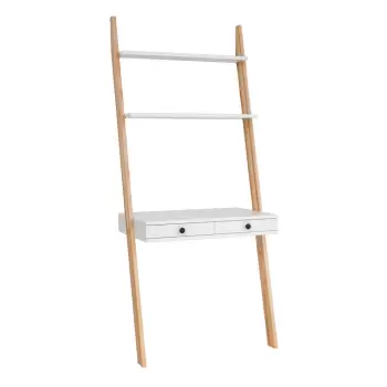 Suport cu blat tip birou si sertar Ragaba Leno, alb imagine