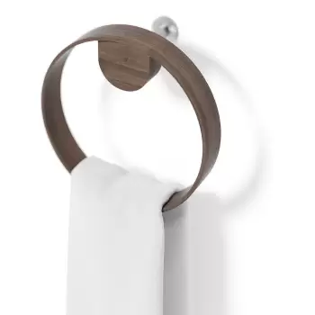 Suport de perete pentru prosoape din lemn de nuc Wireworks Yoku imagine