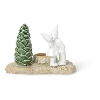 Suport din gresie pentru lumanari de Craciun Kahler Design Christmas Kiss, lungime 17 cm imagine